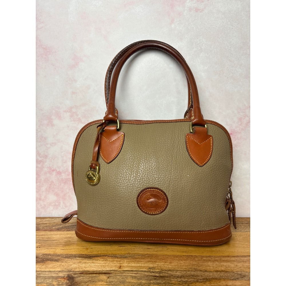 Dooney & Bourke Vintage Zip Top Dome Satchel Two Toned